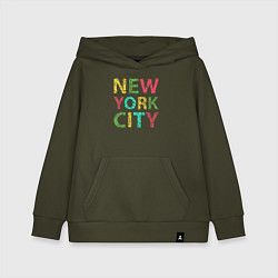 Толстовка детская хлопковая New York city colors, цвет: хаки