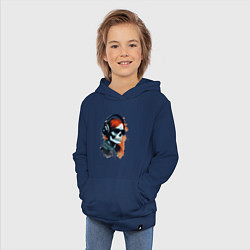 Толстовка детская хлопковая Grunge redhead girl skull, цвет: тёмно-синий — фото 2