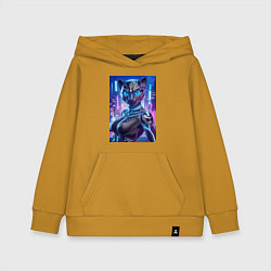 Детская толстовка-худи Cyber panter - ai art fantasy