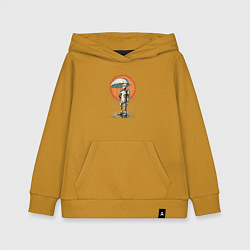 Детская толстовка-худи Робот под дождём с зонтом