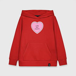 Толстовка детская хлопковая Cute but psycho pink heart, цвет: красный