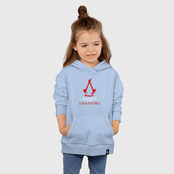 Толстовка детская хлопковая Assassins creed shadows logo, цвет: мягкое небо — фото 2