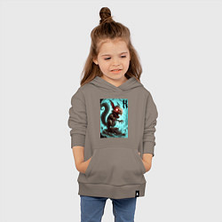 Толстовка детская хлопковая Жуткая белка - хэллоуин, цвет: утренний латте — фото 2