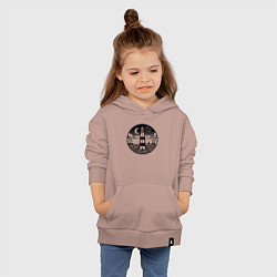 Толстовка детская хлопковая Маяк и ночное море, цвет: пыльно-розовый — фото 2