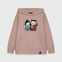 Детская толстовка-худи Ангел и чертик с попкорном