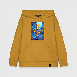 Детская толстовка-худи Барт Симпсон убегает от зомби - хэллоуин