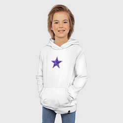 Толстовка детская хлопковая Акварельная звезда в фиолетовом, цвет: белый — фото 2