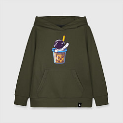 Детская толстовка-худи Космонавт в стакане
