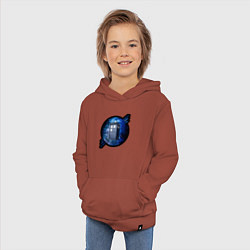Толстовка детская хлопковая Tardis in space, цвет: кирпичный — фото 2