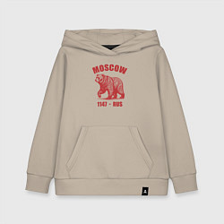 Детская толстовка-худи Город Москва 1147 год медведь ретро стиль