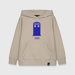Толстовка детская хлопковая Tardis - London, цвет: миндальный
