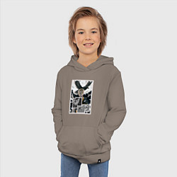 Толстовка детская хлопковая Цукишима: Волейбол - Haikyuu, цвет: утренний латте — фото 2