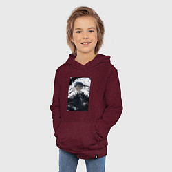 Толстовка детская хлопковая Тёмный дворецкий Сиэль Фантомхайв вороны, цвет: меланж-бордовый — фото 2