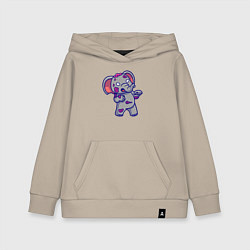 Детская толстовка-худи Слонёнок зомби
