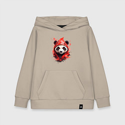 Детская толстовка-худи Модная панда в красном капюшоне