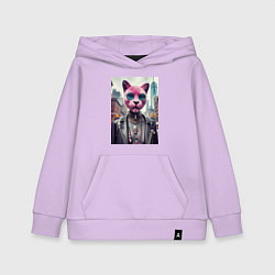 Детская толстовка-худи Модная кошечка из Нью-Йорка