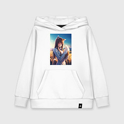 Детская толстовка-худи Волчица и пряности Холо в поле