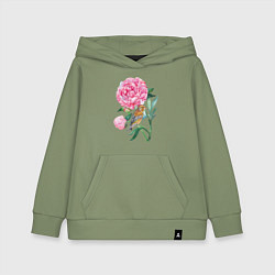 Детская толстовка-худи Ветка пионов