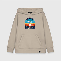 Детская толстовка-худи Парашютист на фоне закатного неба ретро винтаж