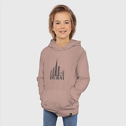 Толстовка детская хлопковая Dubai city style, цвет: пыльно-розовый — фото 2