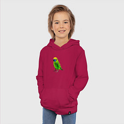 Толстовка детская хлопковая Зеленый попугай, цвет: маджента — фото 2