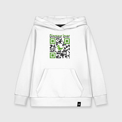 Детская толстовка-худи Кьюар-код динозавр