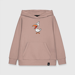 Детская толстовка-худи Довольный пеликан