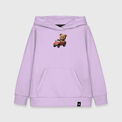 Детская толстовка-худи Мишка на машинке
