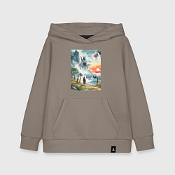 Детская толстовка-худи Ghost of Tsushima - watercolor