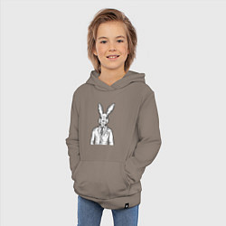Толстовка детская хлопковая Кролик в костюме, цвет: утренний латте — фото 2