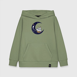 Детская толстовка-худи Парусник и космос