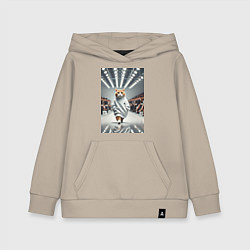 Детская толстовка-худи Крутой рыжий кот на модном показе животных