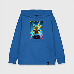 Детская толстовка-худи Cyber Pikachu - neon glow ai art