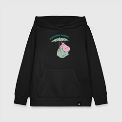 Детская толстовка-худи Бегемот под зонтом