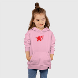 Толстовка детская хлопковая USSR pixel star, цвет: светло-розовый — фото 2
