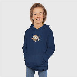 Толстовка детская хлопковая Сова и мышка, цвет: тёмно-синий — фото 2