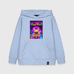 Толстовка детская хлопковая Pikachu - halloween vaporwave, цвет: мягкое небо