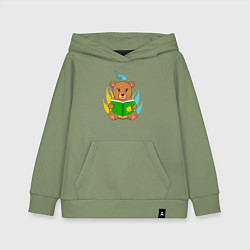 Детская толстовка-худи Медведь с книжкой
