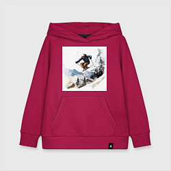 Детская толстовка-худи Лыжник на склоне