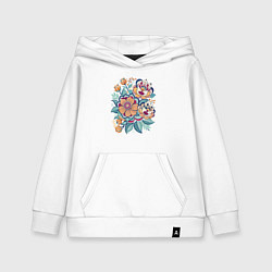 Детская толстовка-худи Цветы - цветочный узор