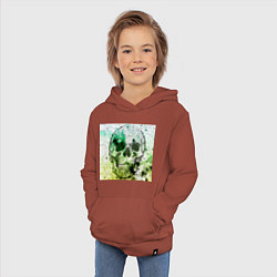 Толстовка детская хлопковая Череп черный краски, цвет: кирпичный — фото 2