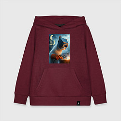 Детская толстовка-худи Кот сварщик - нейроарт