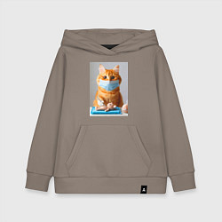 Детская толстовка-худи Рыжий кот хирург - нейроарт