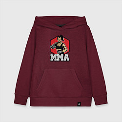 Толстовка детская хлопковая MMA girl, цвет: меланж-бордовый