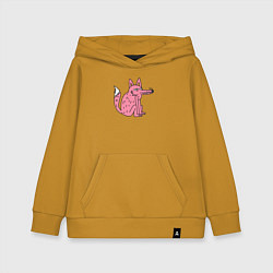 Детская толстовка-худи Розовый волк