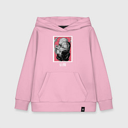 Толстовка детская хлопковая Магическая битва Сукуна розовый фон, цвет: светло-розовый
