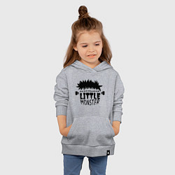 Толстовка детская хлопковая Boy - Little monster, цвет: меланж — фото 2