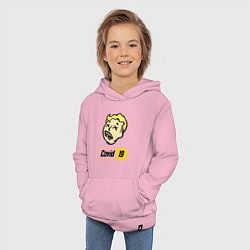 Толстовка детская хлопковая Vault boy - covid 19, цвет: светло-розовый — фото 2