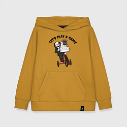 Толстовка детская хлопковая Пила - Инопланетянин, цвет: горчичный