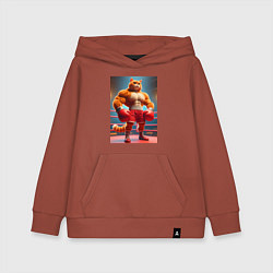 Детская толстовка-худи Рыжий котяра профессиональный боксёр - нейроарт